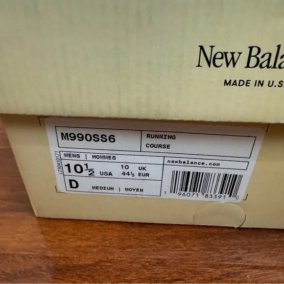 New Balance 9906 MiUSA Cream Size 10.5